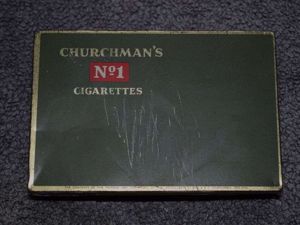 81) Good WW2 Churchman's No1 Cigarettes Tin Duty Free HM …