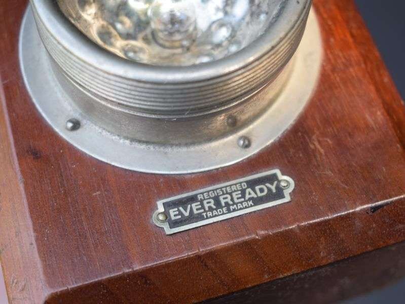 56) Good Original WW1 British Ever Ready Battery Operated Wooden Trench Lamp — image 2