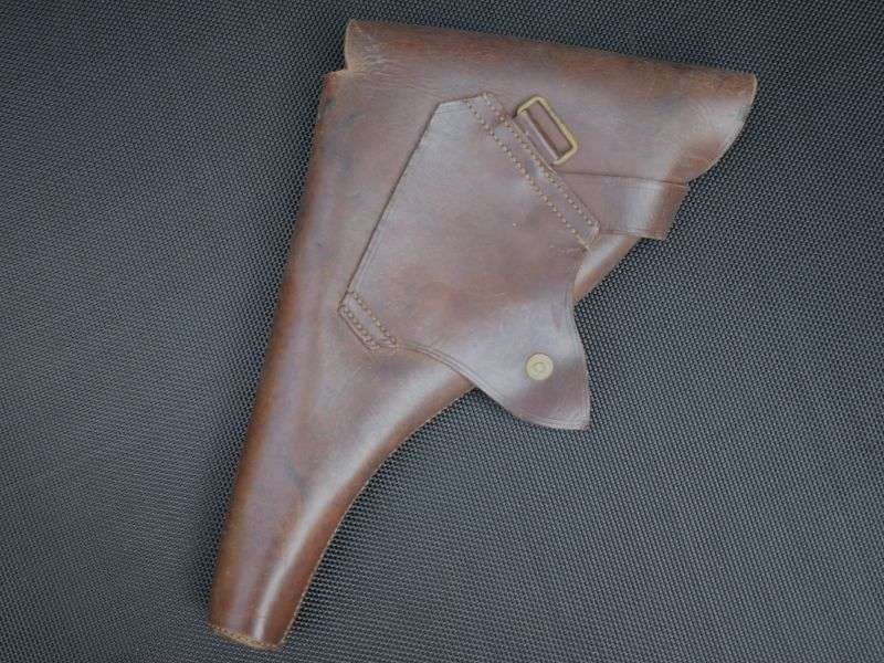 22) Excellent Large Original Boer War – WW1 British Army Officers Pistol Holster — image 3