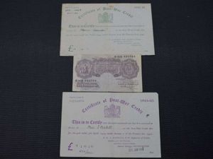 123) 2 Original WW2 Certificate of Post War Credit 1942-45 …