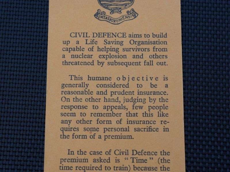 127) Interesting Original Early Cold War Civil Defence Recruiting Bookmark — image 3
