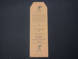 127) Interesting Original Early Cold War Civil Defence Recruiting Bookmark