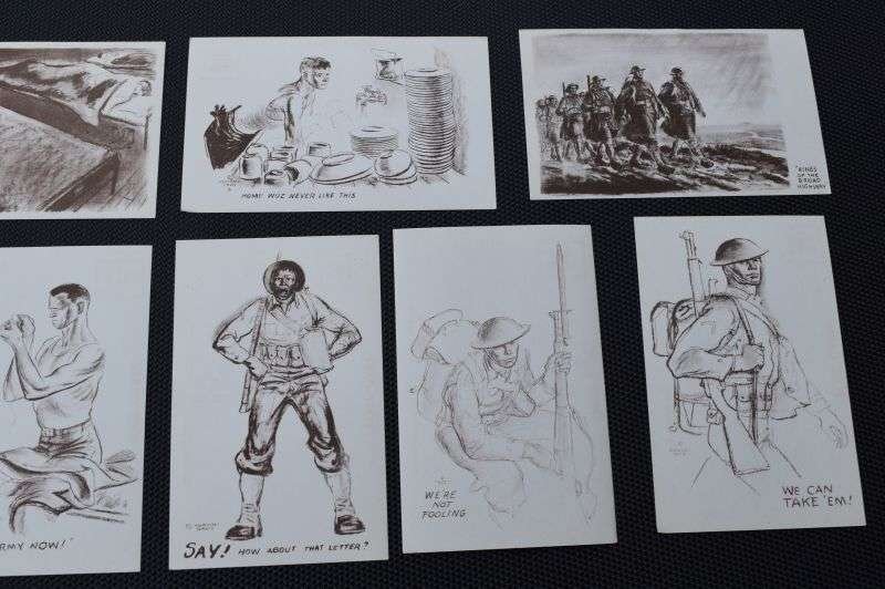 128) Excellent Original set of 10 WW2 US Army Issue Post Cards — image 4