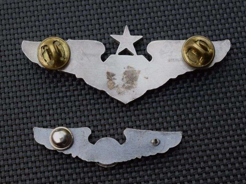 130) Post WW2 USAF Wings Sterling Silver Senior Flight Surgeon & Other Medical Wing — image 3