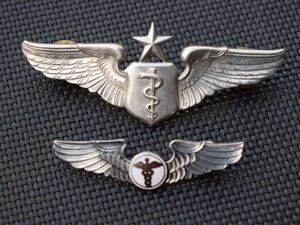 130) Post WW2 USAF Wings Sterling Silver Senior Flight Surgeon …