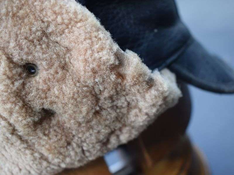 133) Unidentified 1940s-1950s? Leather Peaked Cap with Initials To The Peak — image 9