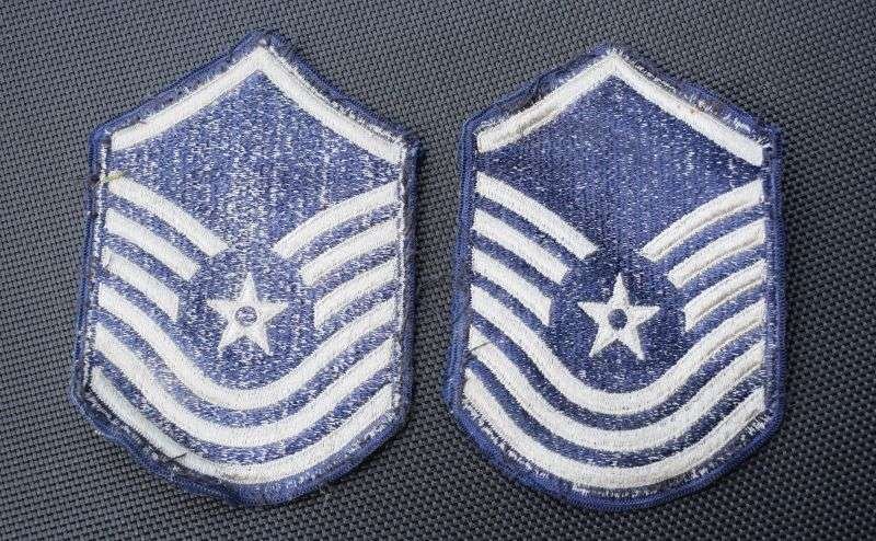 115) Post WW2 USAF Senior Master Sergent Cloth Insignia Rank Pair — image 2