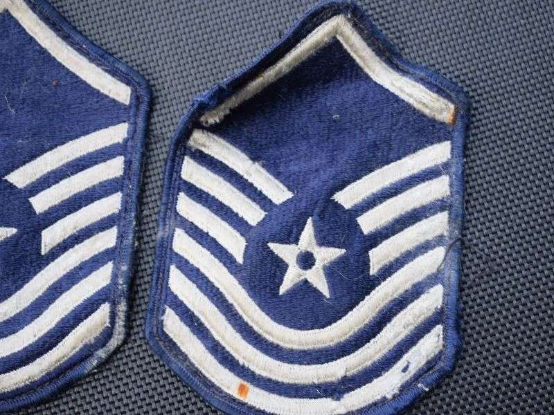 115) Post WW2 USAF Senior Master Sergent Cloth Insignia Rank Pair — image 4