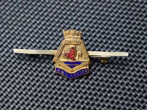 110) Original 1930s-WW2 Sweetheart Brooch HMS Exeter. Sunk 1942