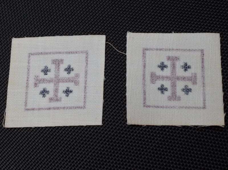 99) Excellent Mint Original WW2 90th Army Group Anti-Aircraft Regt Royal Artillery Cloth Insignia Pair — image 3