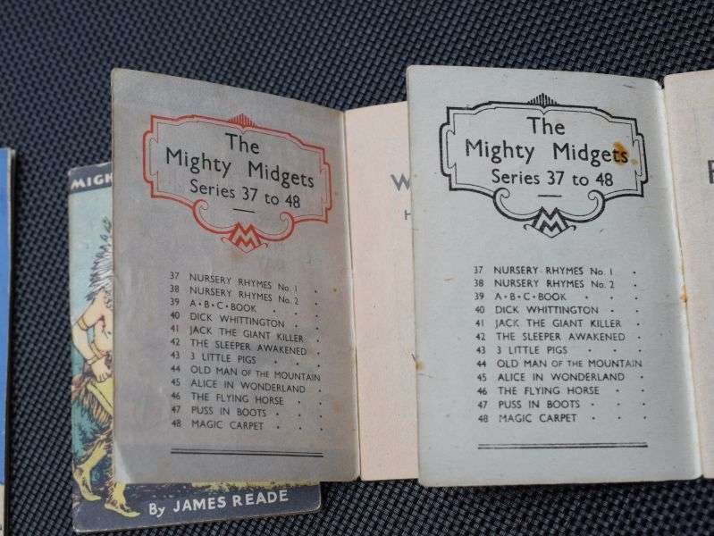 66) A Set of 11 Original WW2 Mighty Midgets Children's Tiny Books & 1 Tucks Better Little Book Air Raid Shelter Books — image 12