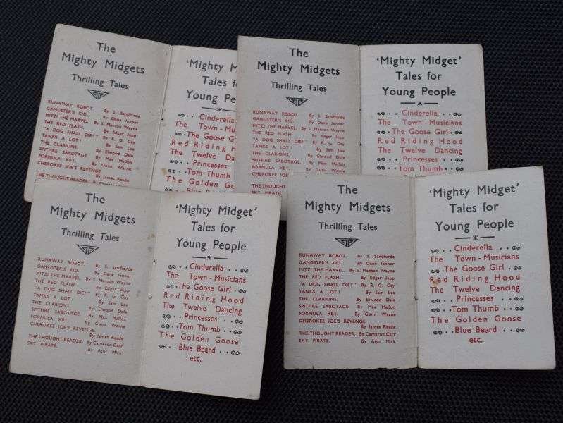 66) A Set of 11 Original WW2 Mighty Midgets Children's Tiny Books & 1 Tucks Better Little Book Air Raid Shelter Books — image 3