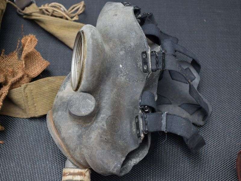 63) WW2 British Service Respirator To a Train Driver In Portsmouth Home Guard & Scarce Hessian Haversack Cover — image 8
