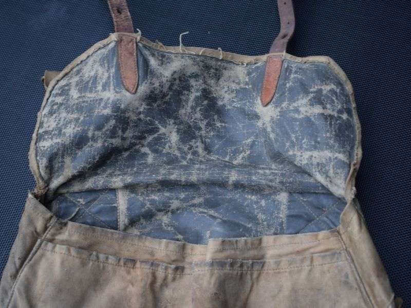 28) Well Used Original Vintage Canvas Fishing Bag? Haversack — image 10