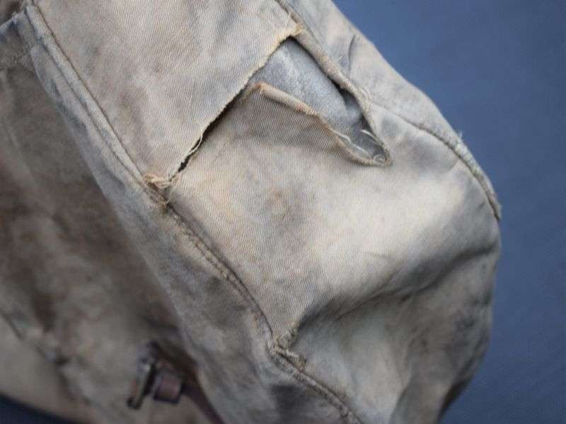 28) Well Used Original Vintage Canvas Fishing Bag? Haversack — image 7