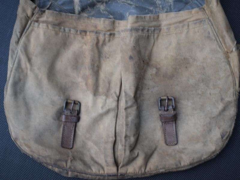 28) Well Used Original Vintage Canvas Fishing Bag? Haversack — image 9