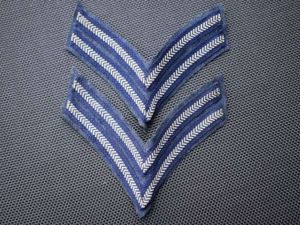 17) Excellent Original Matching WW2 RAF Corporals Rank Stripe Pair