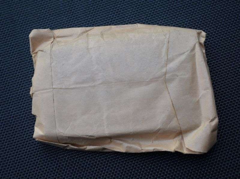 12) Good Un-issued WW2 British Military Issue HM Govt Grey Calico Triangular Bandage — image 2