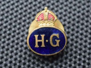 128) Nice Original WW2 Home Guard Brass & Enamel Lapel …