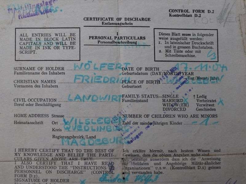 123) Interesting Original WW2 Certificate of Discharge to A German Soldier In POW Transit Camp 1948 — image 8