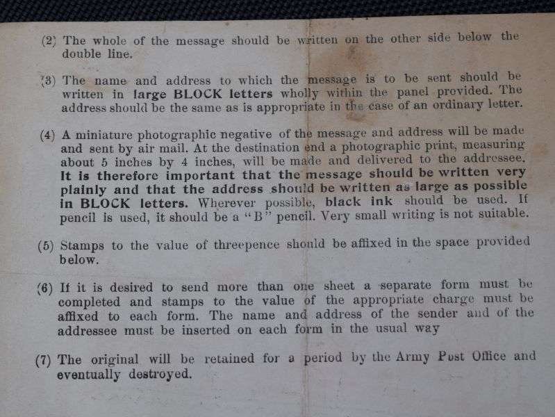 115) Interesting Original Large Christmas 1944 Greetings Sheet For Aerograph Photographic Card — image 3