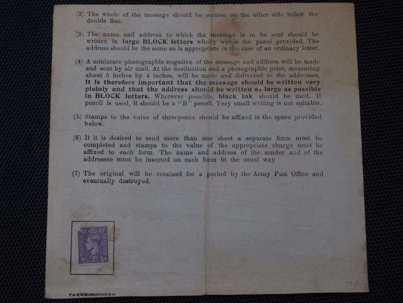 115) Interesting Original Large Christmas 1944 Greetings Sheet For Aerograph Photographic Card — image 4