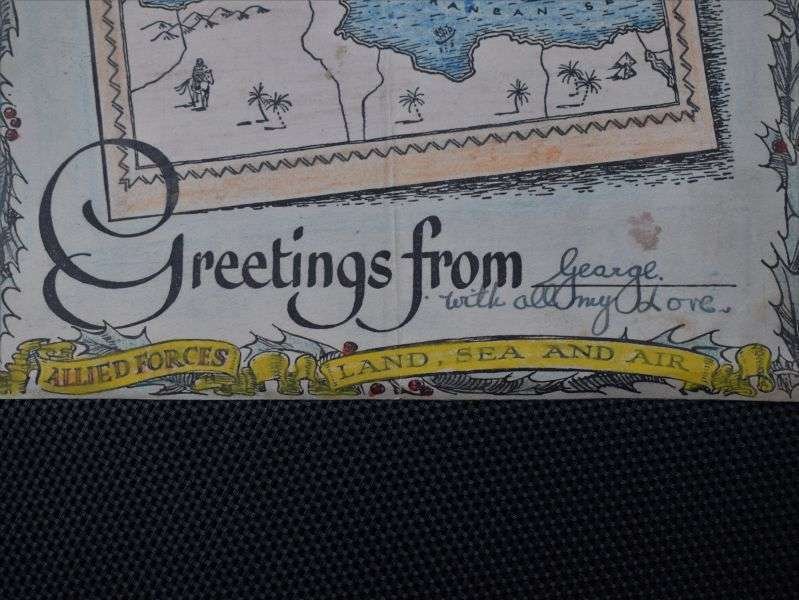 115) Interesting Original Large Christmas 1944 Greetings Sheet For Aerograph Photographic Card — image 5