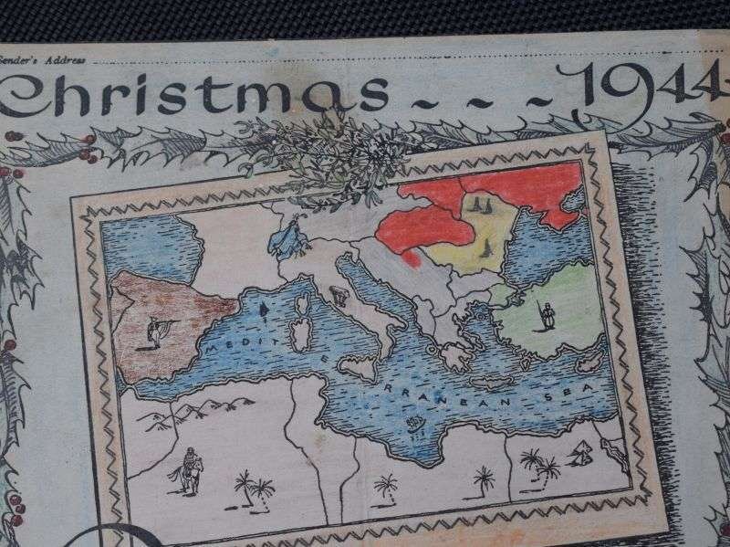 115) Interesting Original Large Christmas 1944 Greetings Sheet For Aerograph Photographic Card — image 6