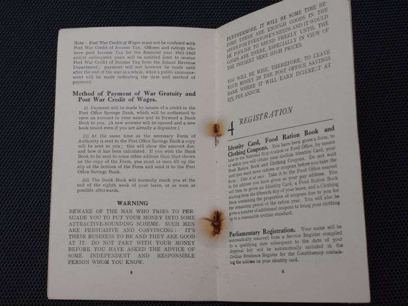 110) Original Late WW2 Royal Navy Booklet For Your Guidance What to do on Leaving The Service 1945 — image 3