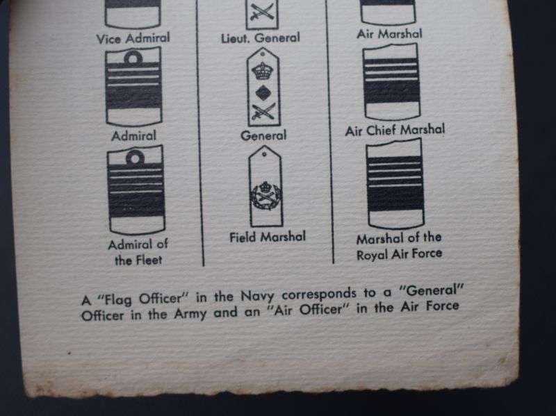 109) Excellent Original WW2 British Military Service Insignia Fold Out Card — image 3