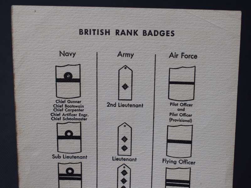 109) Excellent Original WW2 British Military Service Insignia Fold Out Card — image 4