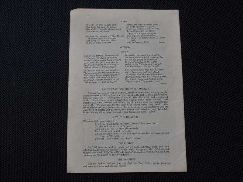 107) Large Wartime Eight Army Service Of Thanksgiving Programme — image 2