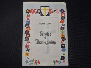 107) Large Wartime Eight Army Service Of Thanksgiving Programme