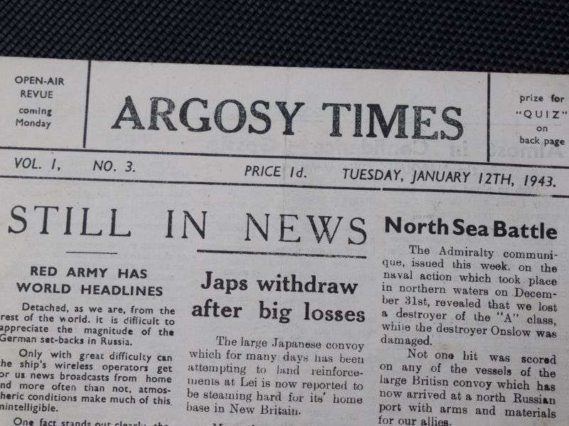 106) Good Original WW2 Royal Navy Small Newspaper Argosy Times Jan 12th 1943 — image 4