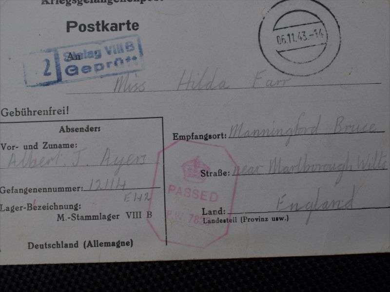 101) Original Used WW2 Prisoner of War Camp Issue Post Card Stalag VIIIB 1943 — image 4
