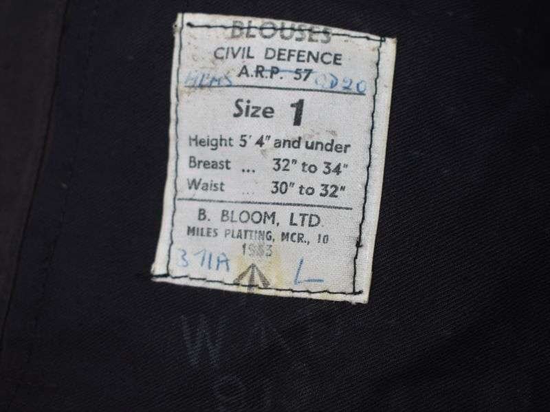90) Original Small WW2 Pat Civil Defence BD Blouse Dated 1953 — image 5