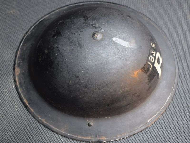78) Excellent Original WW2 Home Front JB&S Factory Rescue Party Steel Helmet 1939 — image 10