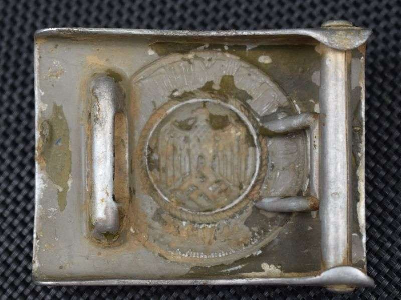 47) Nice Original 1930s- WW2 German Army Nazi Belt Buckle in Alloy — image 3