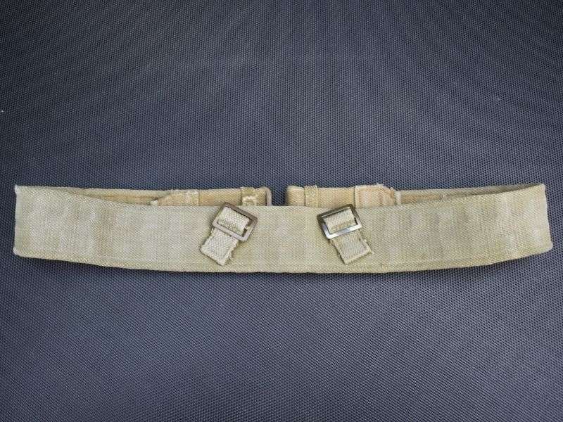 39) Good Size L WW2 1937 Pattern Economy Webbing Waist Belt 1943 — image 6