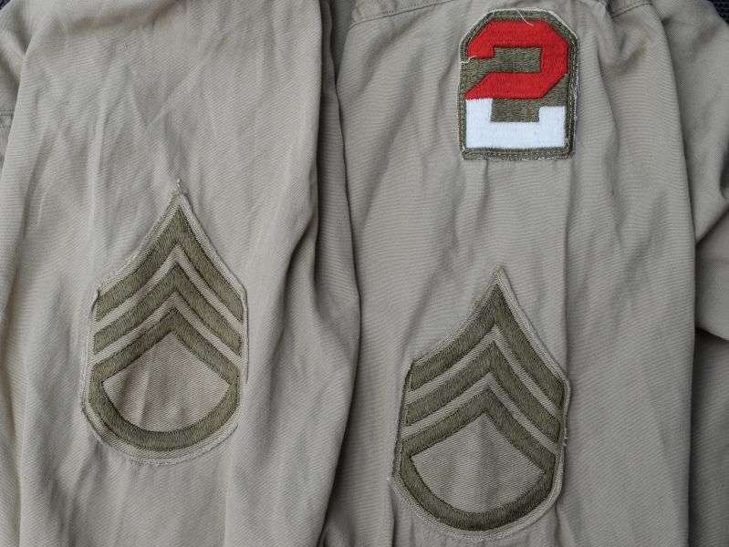 27) Original WW2 US Army Officers Khaki Cotton Shirt Staff Sgt 2nd Army — image 5