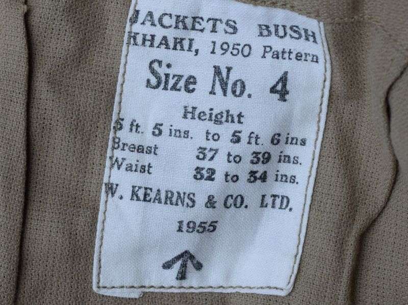 25) Excellent Clean British Army 1950 Pat Khaki Bush Jacket Dated 1955 — image 2