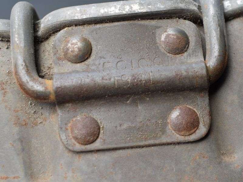 1) Good Original WW2 RAF Issue Round Cavalry Pat Mess Tins Dated 1941 — image 2