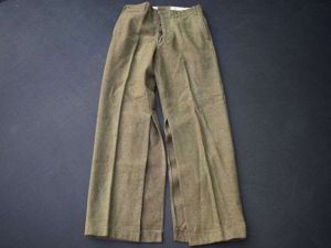 97) Tatty Pre WW2 US Army Issue Rough Woollen Trousers