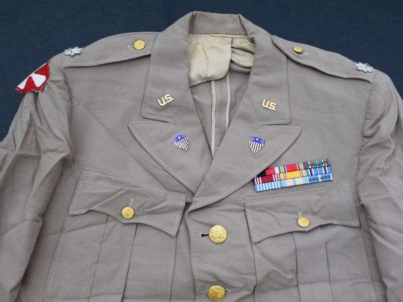 75) Original WW2 US Army Khaki Tropical Worsted Service Jacket to a Lt Col — image 17
