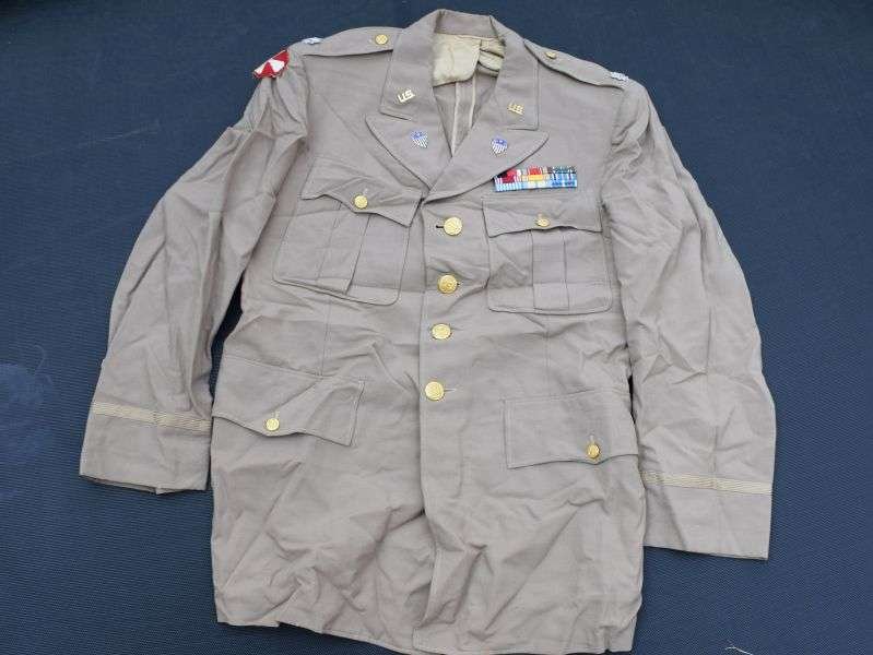 75) Original WW2 US Army Khaki Tropical Worsted Service Jacket to a Lt Col — image 18