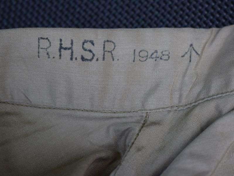 74) Good Mint Original Early Post WW2 British Army Khaki/Green Cotton Shirt RHSR 1948 — image 2