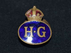 24) Original Wartime Home Guard Oval Enamel Lapel Badge