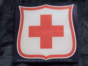 9) Original WW2 US Red cross Medics Vehicle Window Sticker