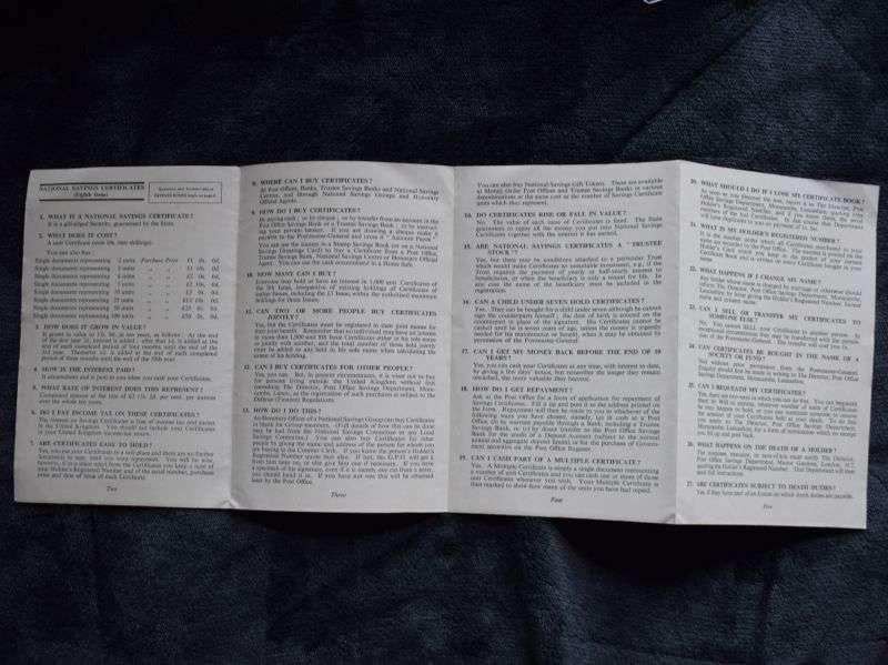 8) Original 1947 Dated Fold Out Leaflet National Savings Questions & Answers — image 4