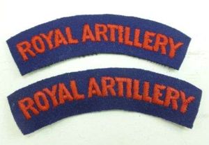 Original WW2 Royal Artillery Cloth Shoulder Titles